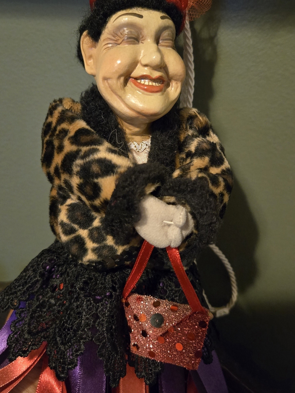Vtg Katherines Collection  Lady Wine Tassel doll  Kleski Mardi Gras Inspire